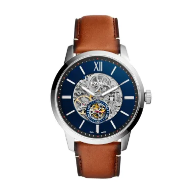 Fossil Men’s Mechanical Brown Leather Strap Watch